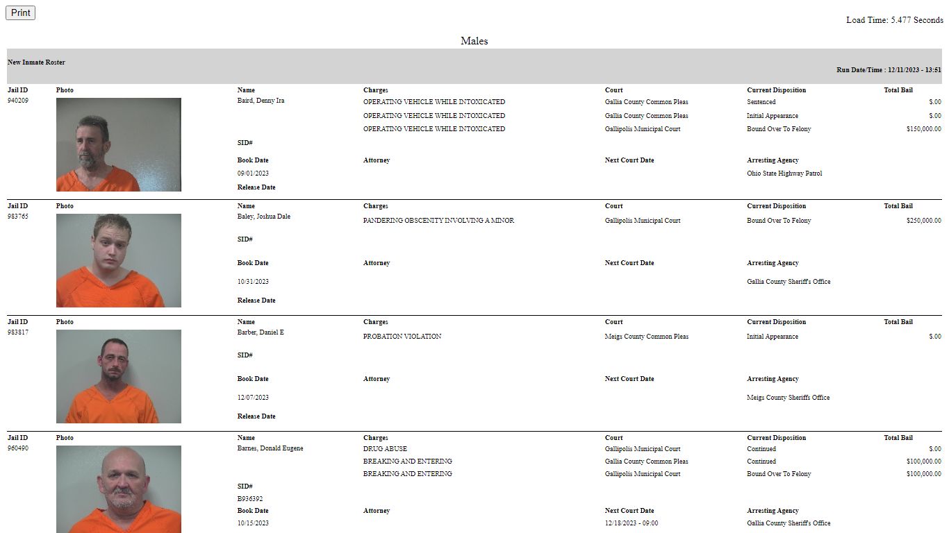 New Inmate Roster - JUSTICE DATA SOLUTIONS, INC.